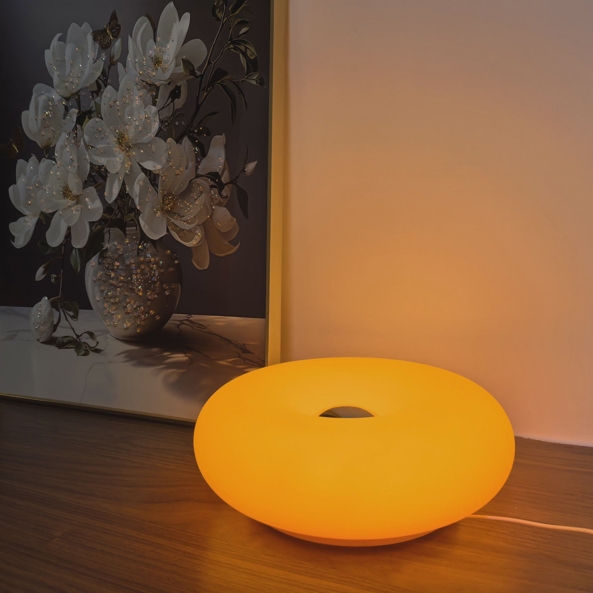 Donut Sfeerlamp met USB - Verstelbare Kleur & Helderheid - Decoratieve Tafellamp