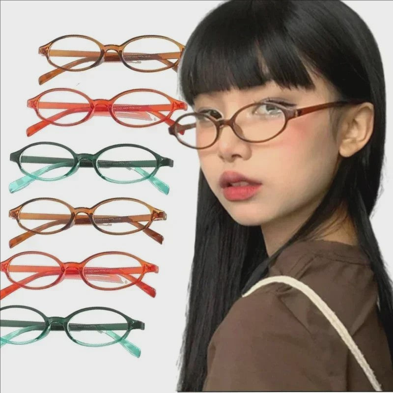 Retro Oval Bril Dames - Y2K Stijl, Anti-blauw & Decoratief