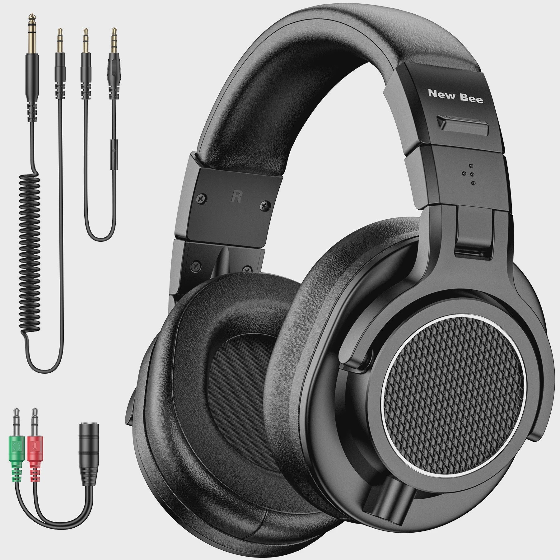 New Bee Studio DJ Koptelefoon met Microfoon - Over-Ear Hi-Res Monitor Headset