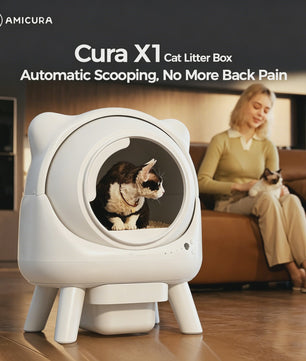Automatische Zelfreinigende Kattenbak Amicura-X1 - Extra Groot (80L) met App Bediening