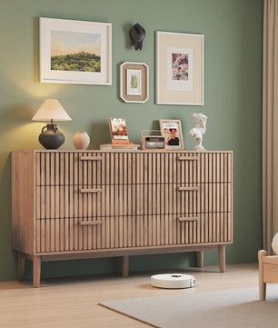 Moderne Houten Ladekast - 4 of 6 Laden - Retro Design Dressoir voor Slaapkamer & Woonkamer