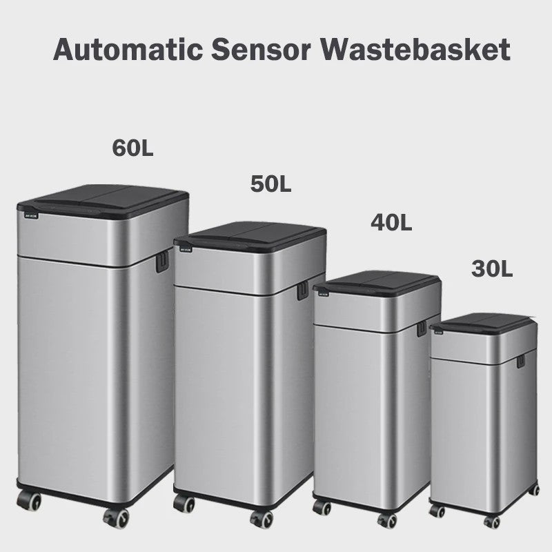 Slimme Vuilnisbak met Sensor - RVS - 20-60L - Automatisch Openen & Sluiten