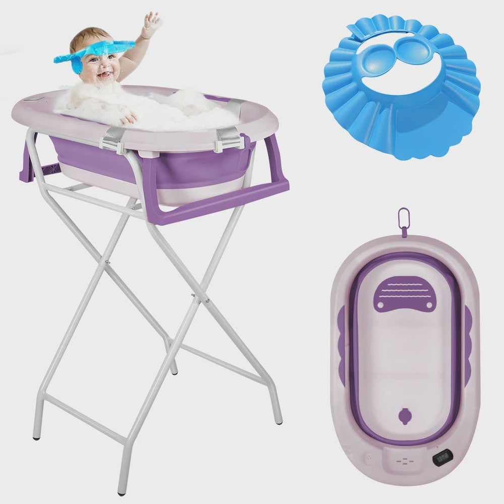 Opvouwbaar Babybadje met Onderstel - Veilig en Comfortabel Baden voor Pasgeborenen en Peuters