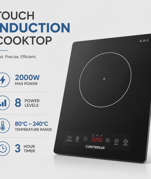 Draagbare Inductie Kookplaat 2000W met Touch Control en Timer