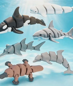 3D Geprinte Gewrichtte Dieren Beeldjes: Haai, Orka & Meer - Levensecht Speelgoed & Decoratie