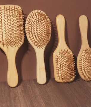 Natuurlijke Bamboe Haarborstel met Luchtkussen - Anti-statisch, Ontklittend & Scalp Massage