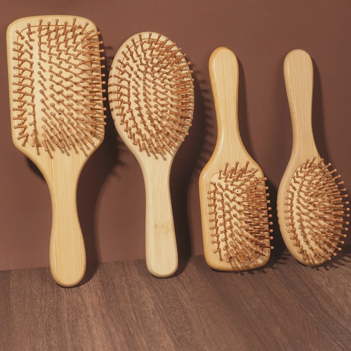 Natuurlijke Bamboe Haarborstel met Luchtkussen - Anti-statisch, Ontklittend & Scalp Massage