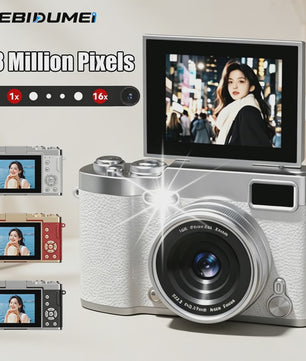 Compacte Digitale Camera met 4K Ultra HD, 16x Zoom & Draaibaar 180° Scherm voor Vlogs