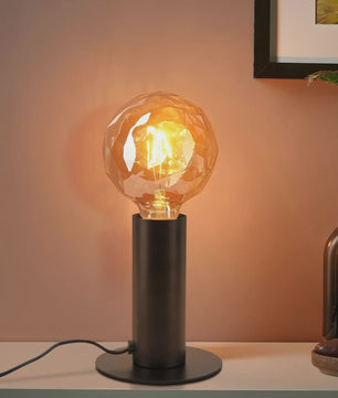 Vintage Zwarte Tafellamp E27 - Retro Sfeerlicht voor Slaapkamer & Woonkamer