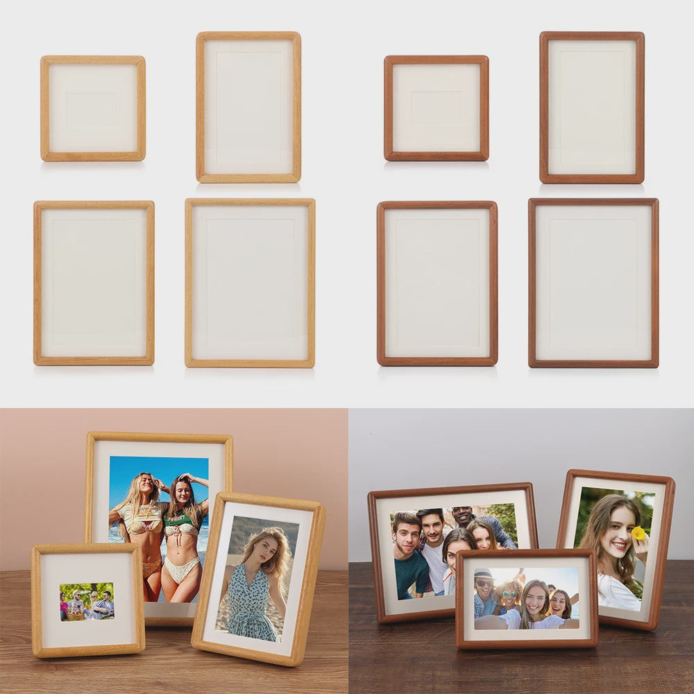 Eenvoudig Zwart Walnoot Houten Fotolijst - Handgemaakt & Stijlvol