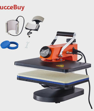 SucceBuy 12x15 inch Heat Press Machine: Snel Verwarmend, 360° Zwenkbaar Digitaal Transferapparaat
