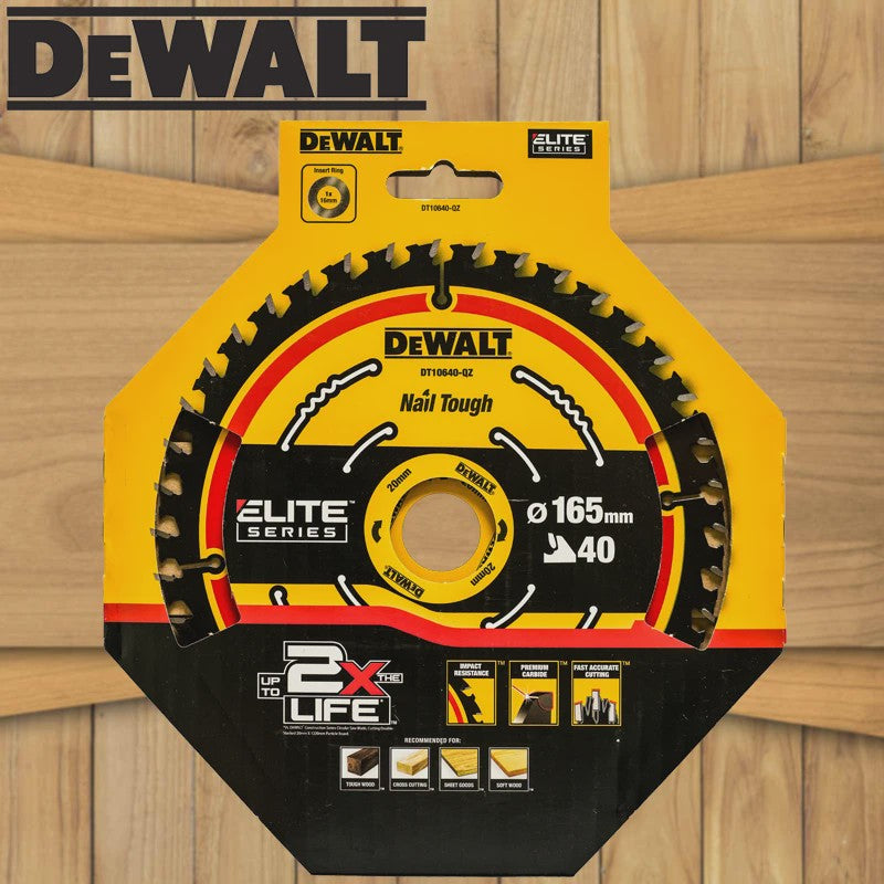 DEWALT DT10640 Cirkelzaagblad 165mm, 40T - Duurzaam & Precisie voor Hout