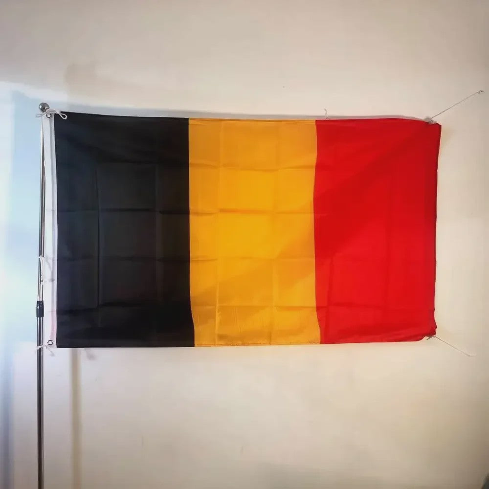 Belgische Vlag 90x150cm Premium Polyester - Duurzaam & Dubbel Gestikt