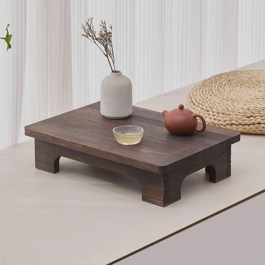 Houten Lage Tatami Tafel - Compact en Stijlvol voor Balkon, Woonkamer of Vensterbank