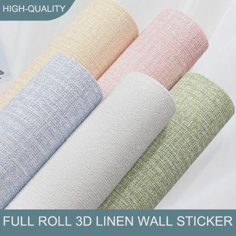 50cm 3D Linnen Behang - Zelfklevend, Waterdicht & Verdikt PVC Muursticker