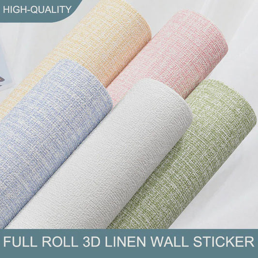50cm 3D Linnen Behang - Zelfklevend, Waterdicht & Verdikt PVC Muursticker