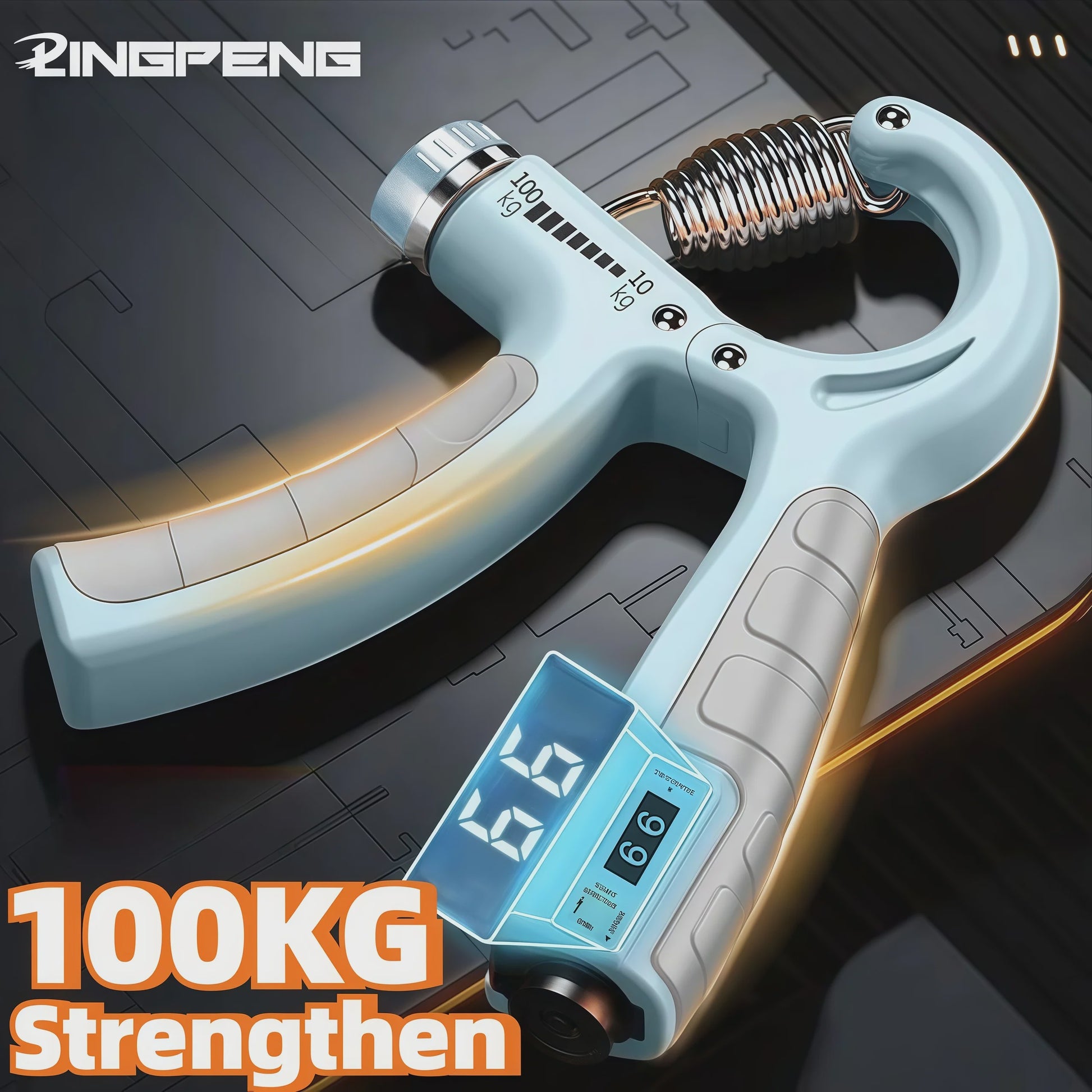 Verstelbare Hand Grip Strengthener (10-100kg) met Teller - Pols- en Onderarmtrainer