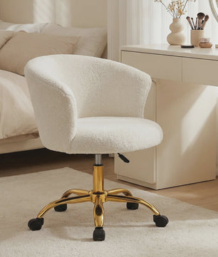 Ergonomic and comfortable desk Vinsetto, office chair desk, adjustable in height with steel piecing, White