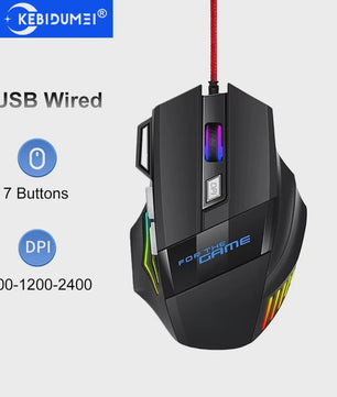 Ergonomische Gaming Muis met RGB Verlichting - 7 Knoppen, Bedraad, Plug & Play