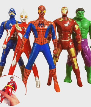 5-delige Actiehelden Figuren Set - Spiderman, Iron Man, Hulk, Captain America & Ultraman