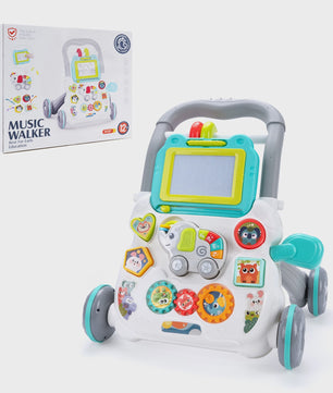 Multifunctionele Loopwagen met Muziek en Tekenbord voor Baby's (12M+)