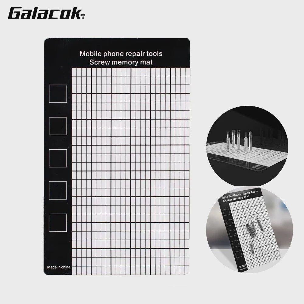 Magnetische Schroefmat voor Telefoonreparatie - 145x90mm Geheugenwerkpad met Maattabel