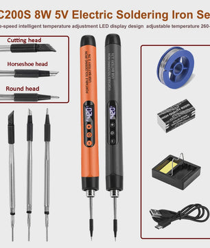 Draagbare USB Soldeerbout Set met Digitaal Display en Temperatuurregeling (300-420℃)
