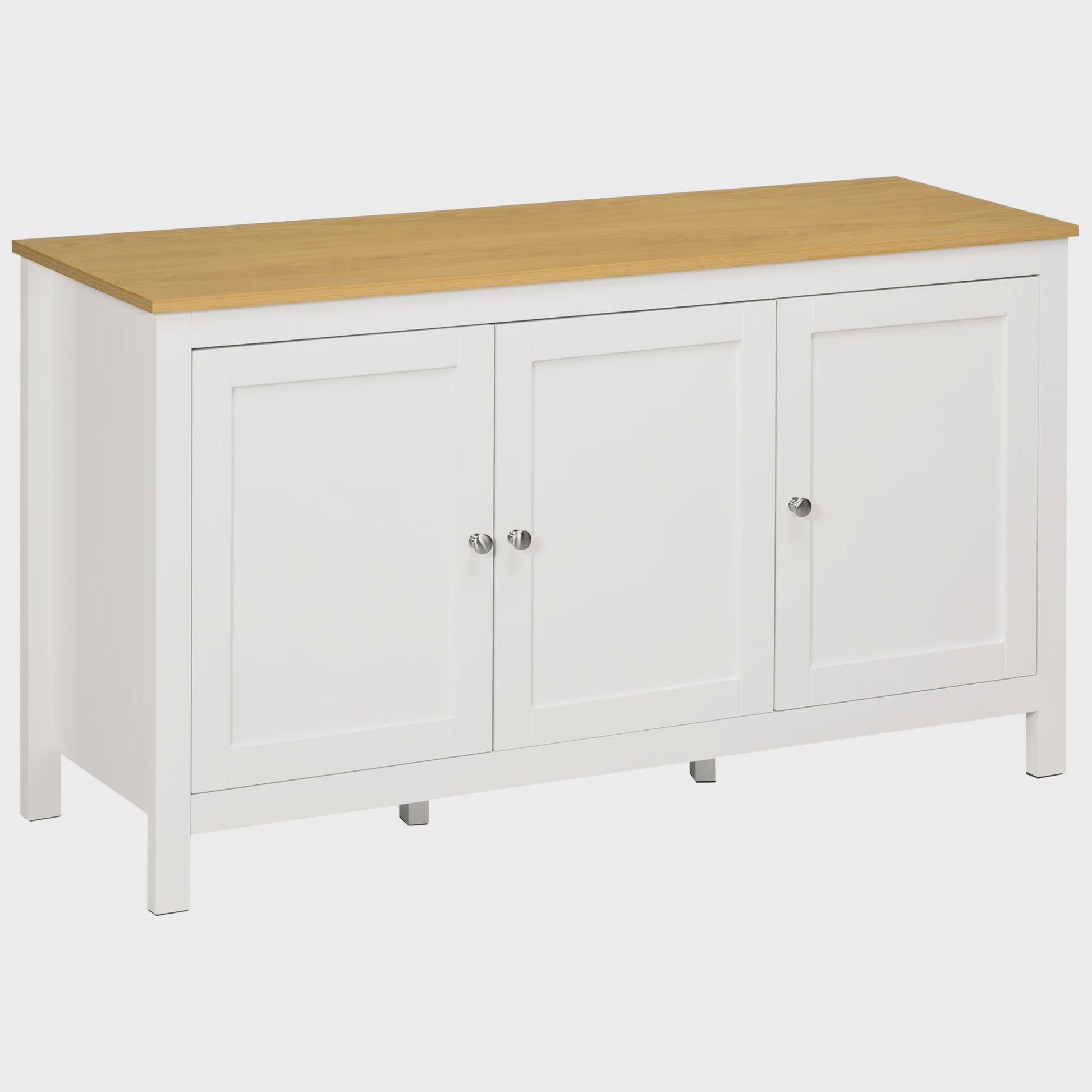 Moderne Keukenkast Sideboard met 3 Deuren - 120x40x70 cm Wit