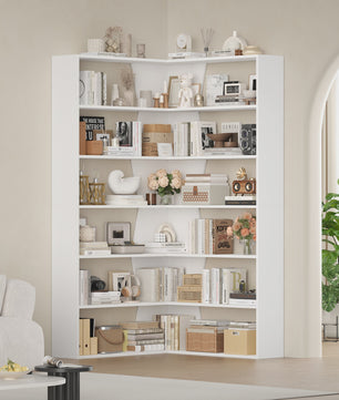 Hoekboekenkast 6 Niveaus 190cm Hoog - Ruimtebesparend & Stijlvol