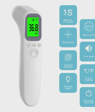 Contactloze Digitale Voorhoofdthermometer met Backlit Display - Snel & Nauwkeurig