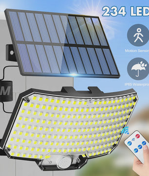 Krachtige Buiten Zonne-energie Lamp met 234 LED's, Bewegingssensor, Afstandsbediening en IP65 Waterdichtheid