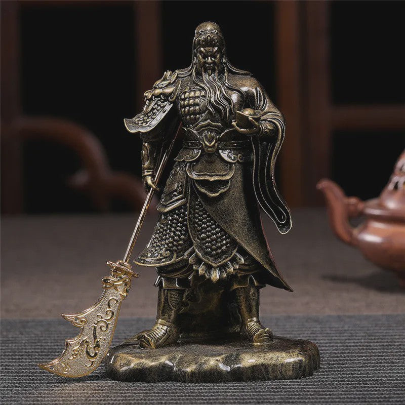 Bronzen Guan Gong Beeld - Feng Shui Resin Beeld voor Huisdecoratie