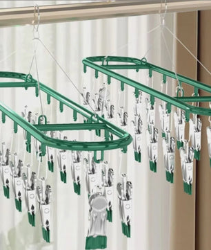 Droogrek met 20 Clips - RVS Sokkenhanger voor Ondergoed & Kleine Was