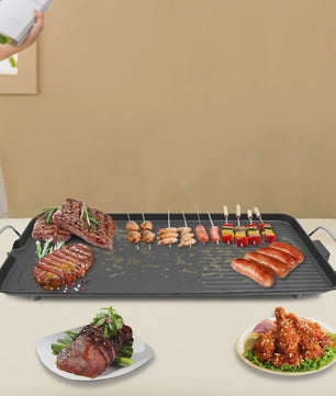 Elektrische Grillplaat 1500W - Indoor/Outdoor BBQ met Antiaanbaklaag & Temperatuurregeling