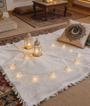 Boho Gebedskleed & Picknickkleed - Katoen Blend met Franje, Ideaal voor Yoga, Meditatie en Ramadan