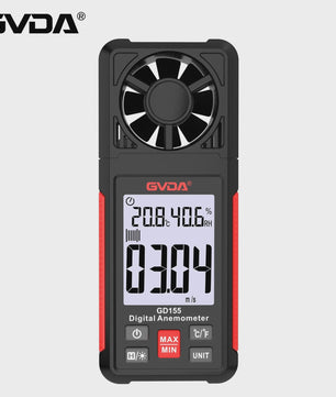 GVDA GD155 Digitale Windsnelheidsmeter met Temperatuur & Vochtigheid, LCD Achtergrondverlichting