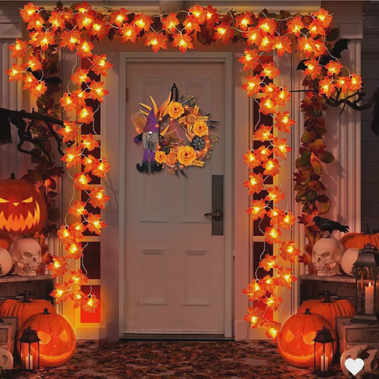 LED Slinger met Kunst Maple Bladeren - 2/3/6M - Halloween, Kerst & Thanksgiving Decoratie