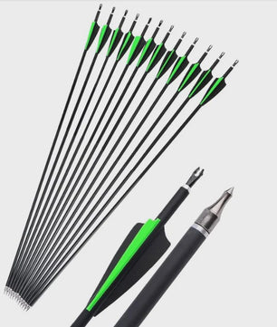 Set Carbon Pijlen SP500 - 6/12 Stuks - Verwisselbare Punts - Compound & Recurve Boog Schieten