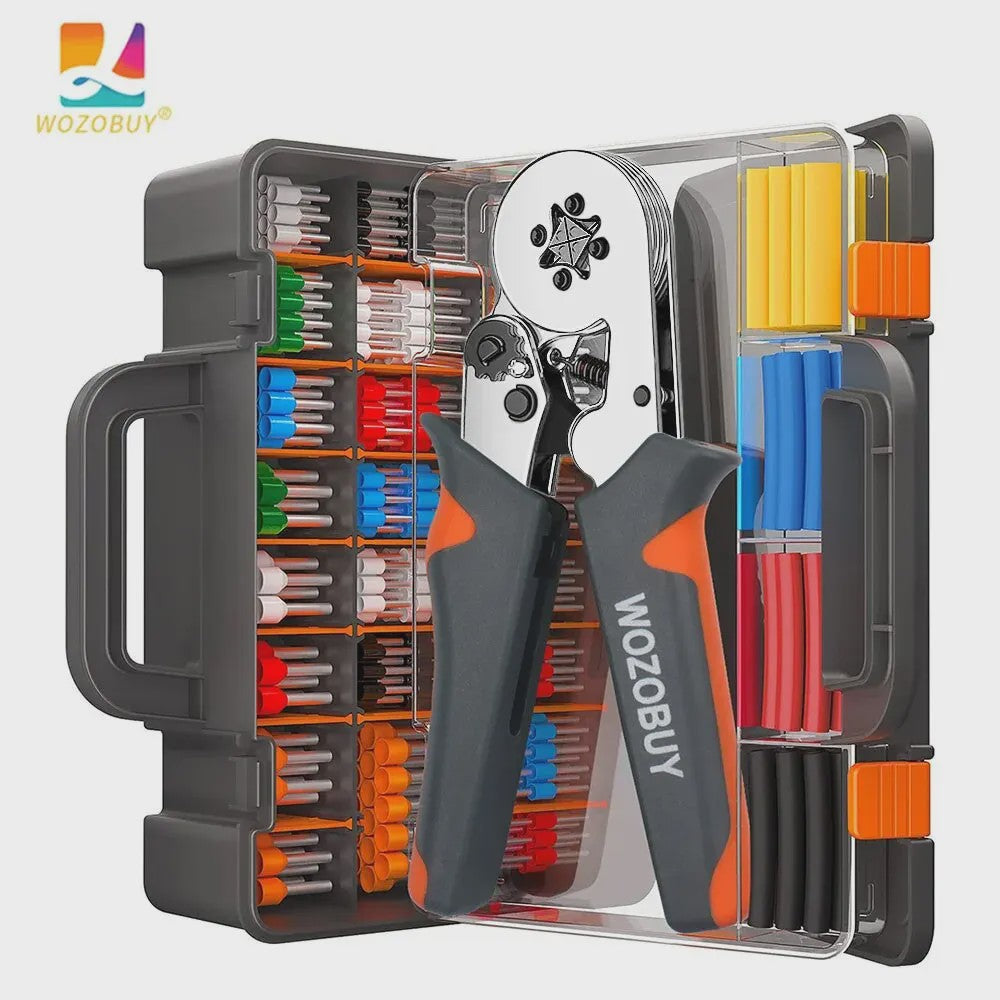 Professionele Krimptang Set voor Ferrules (0.25-10mm²) met Diverse Draadklemmen