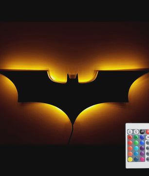 Creatieve 3D Bat-logo Wandlamp met RGB LED en Afstandsbediening