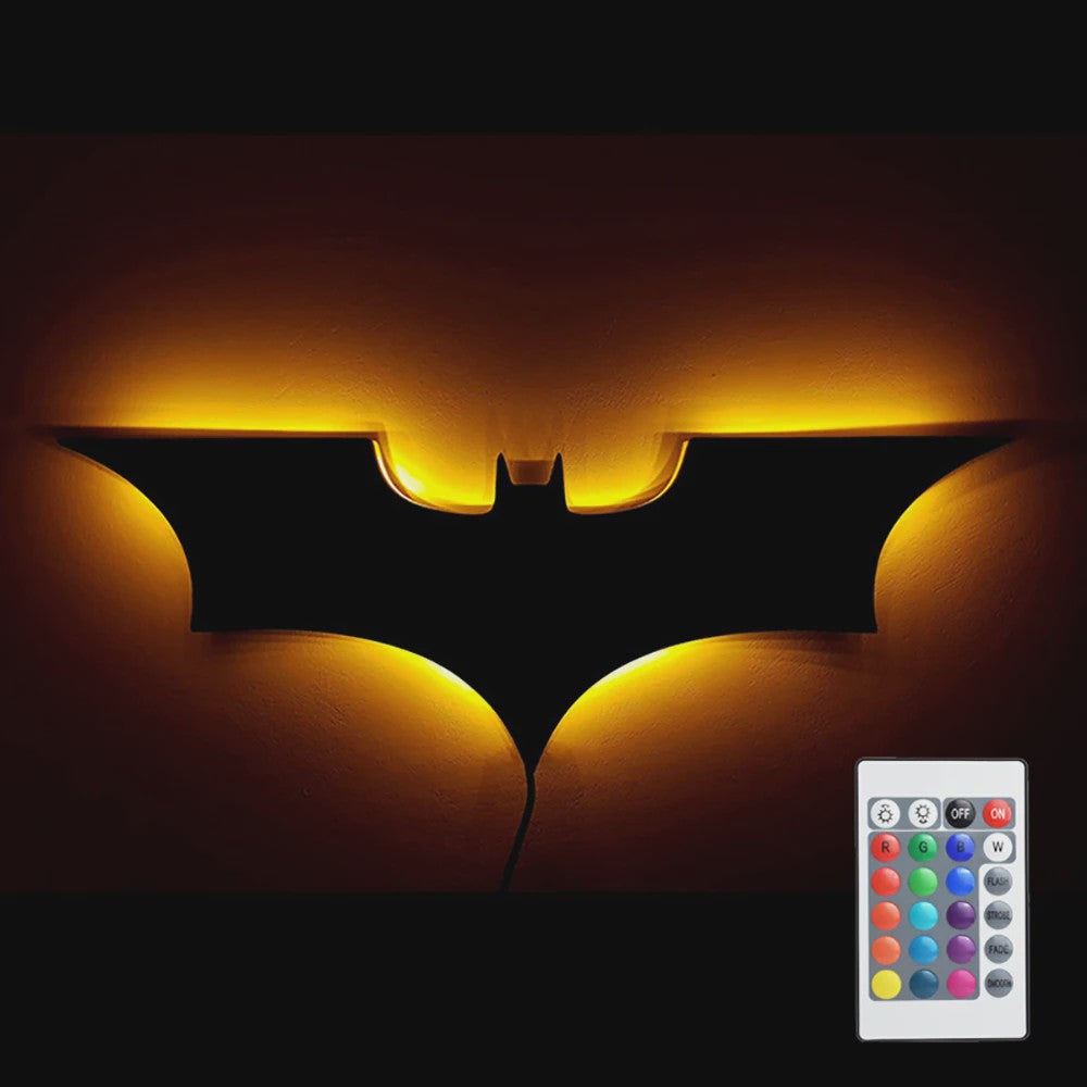 Creatieve 3D Bat-logo Wandlamp met RGB LED en Afstandsbediening