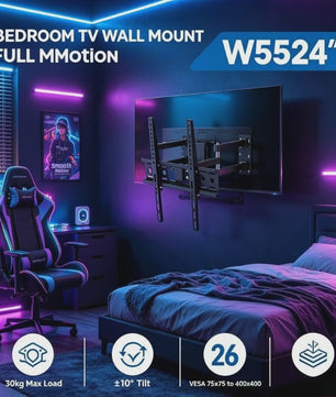 WETECH W5524 TV Muurbeugel - Dubbele Arm, 26-55 Inch, 30kg, Kantelbaar, VESA 75-400mm