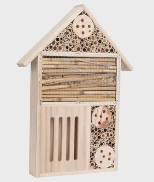 Houten Insectenhotel en Bijenhuis - Decoratieve Nestkast voor Tuin en Balkon