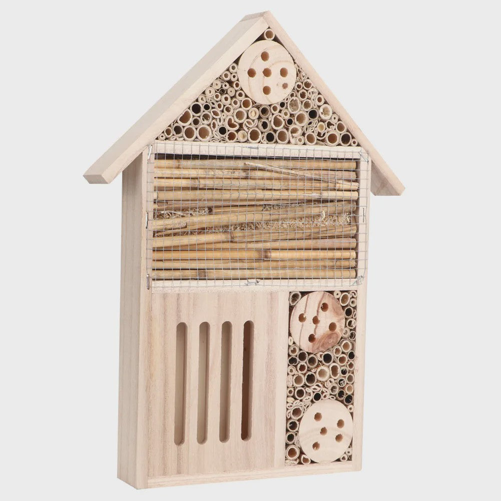 Houten Insectenhotel en Bijenhuis - Decoratieve Nestkast voor Tuin en Balkon