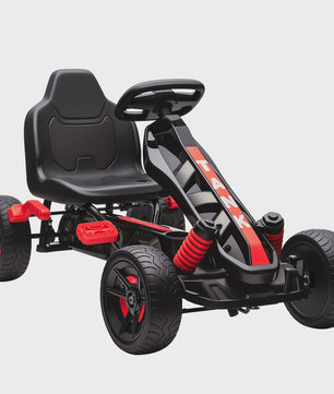 Traptrekker voor Kinderen met Automatische Koppeling & Rem - Rood Metaal