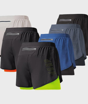 Heren Sportshorts Dubbellaags - Sneldrogend & Comfortabel voor Fitness en Hardlopen