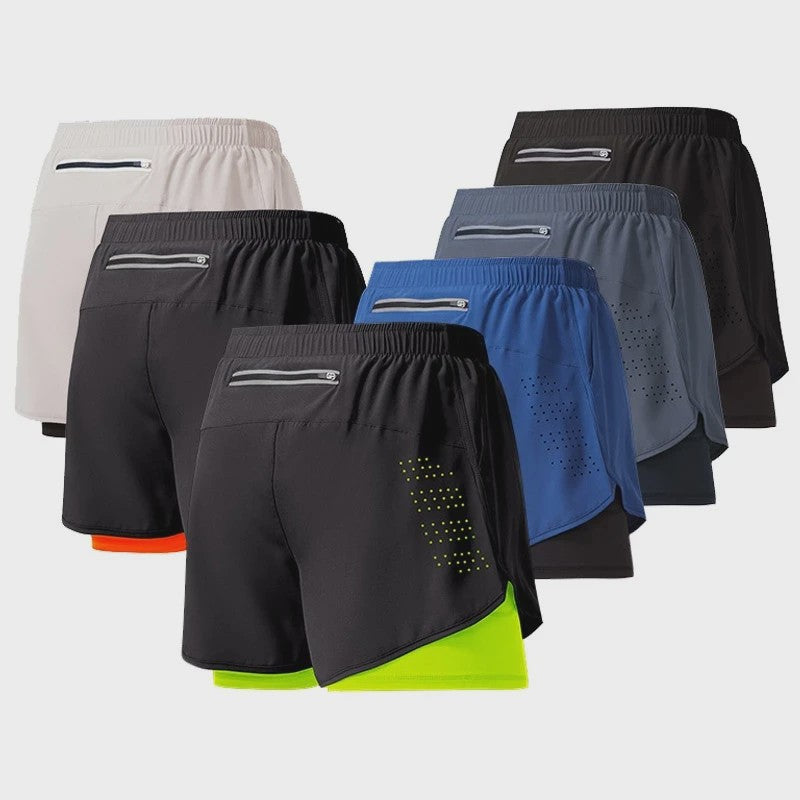 Heren Sportshorts Dubbellaags - Sneldrogend & Comfortabel voor Fitness en Hardlopen