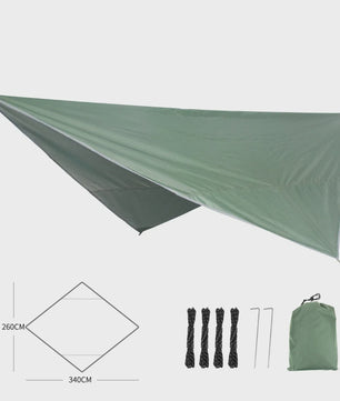 Waterdichte Tarp 340x260cm - UV-bestendig Kampeerzeil & Luifel voor Buiten