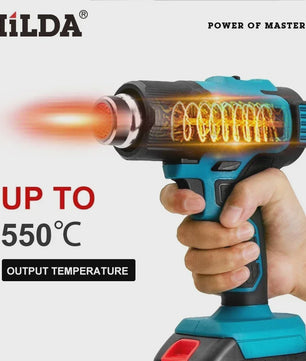 HILDA 21V Draadloze Hete Lucht Föhn - Oplaadbaar, Compatibel met Makita Batterij, Inclusief Mondstukken