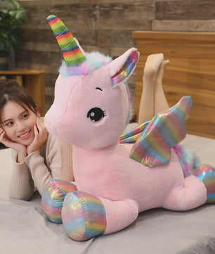 Knuffel Unicorn Regenboog Pluche Speelgoed - Zacht Kussen voor Kinderen & Decoratie